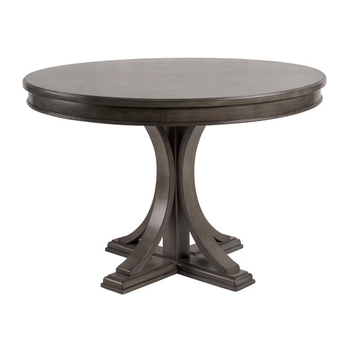 44 Round Dining Table, Solid Wood Finish Classic Design For Dining Room, Grey
