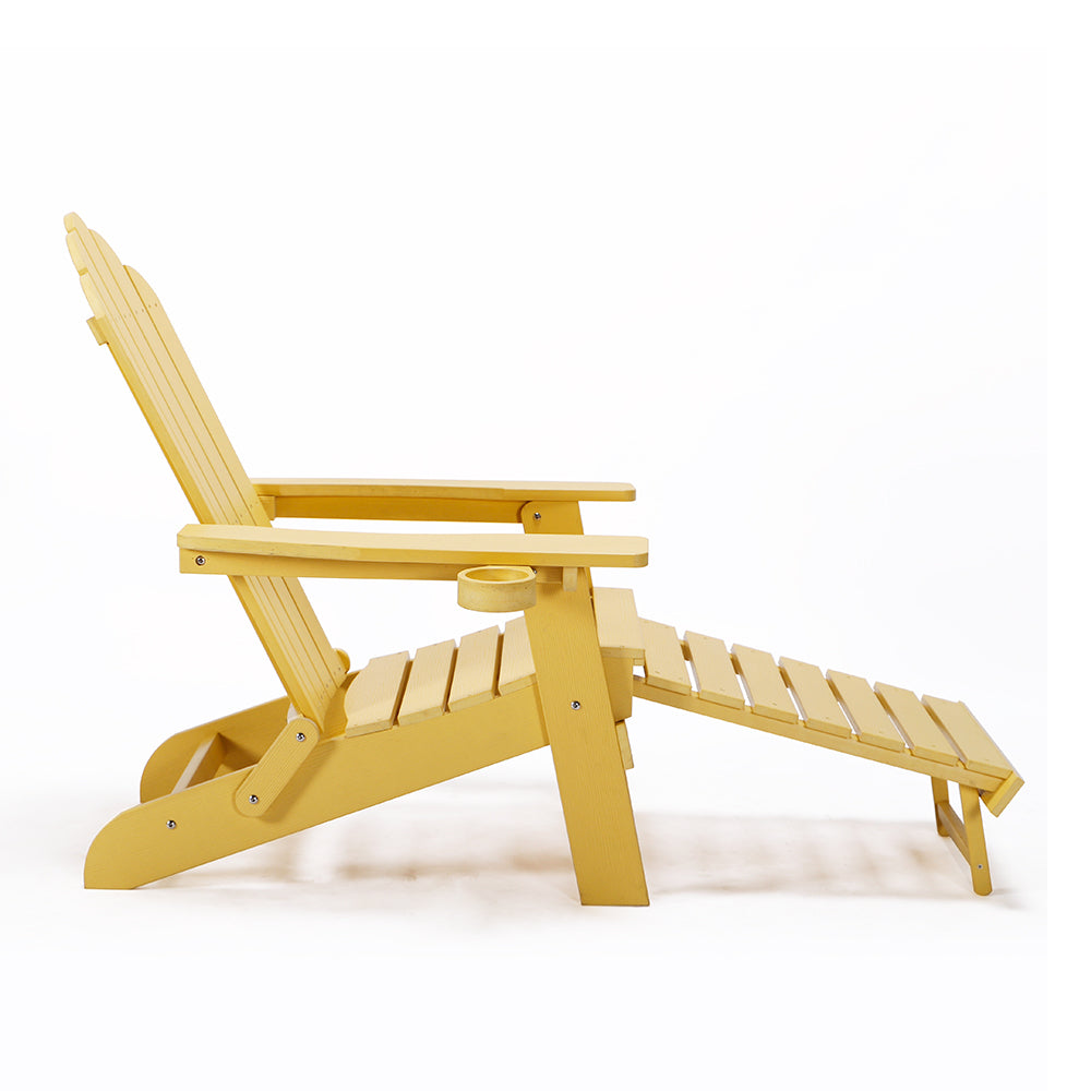 TALE Klappbarer Adirondack-Stuhl mit ausziehbarem Ottomanen und Becherhalter