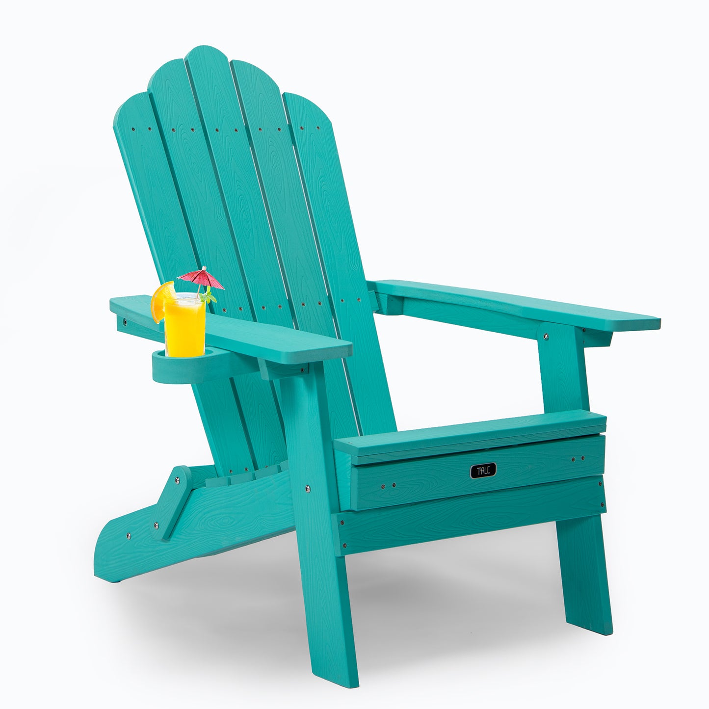 TALE Klappbarer Adirondack-Stuhl mit ausziehbarem Ottomanen und Becherhalter