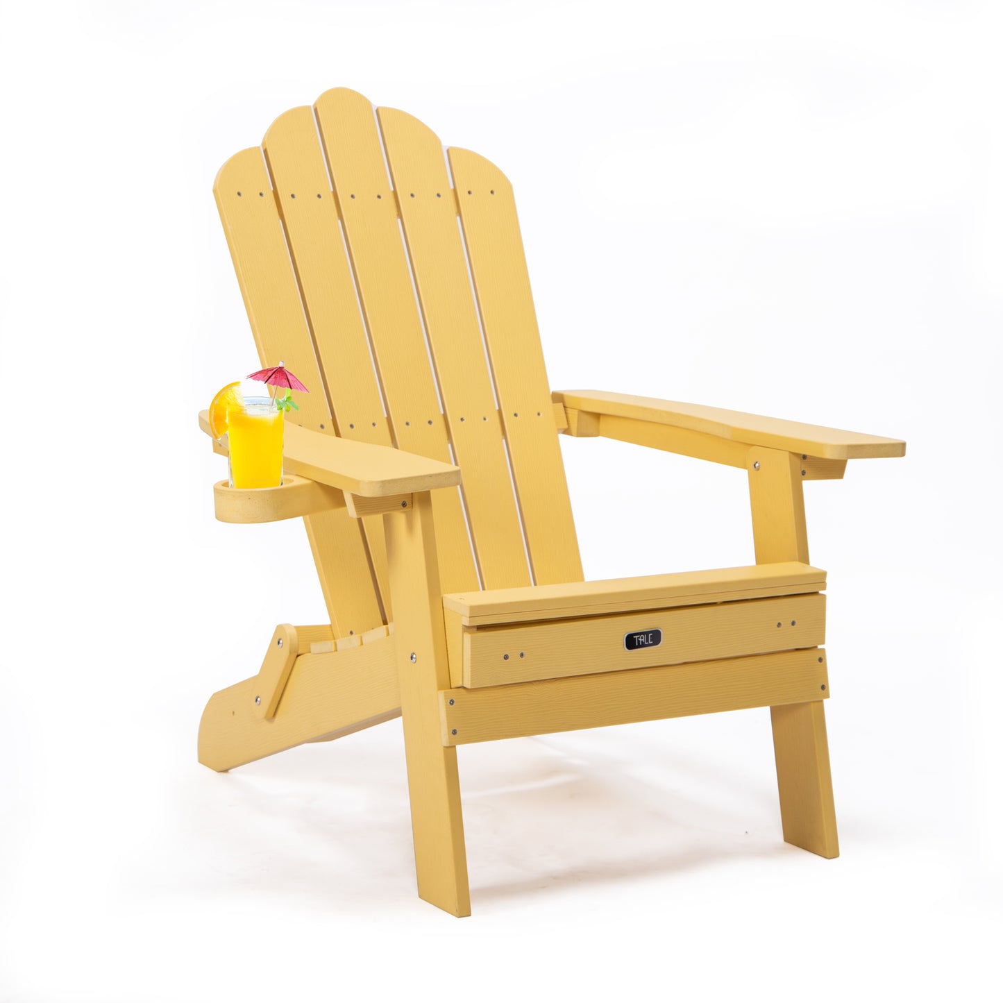 TALE Klappbarer Adirondack-Stuhl mit ausziehbarem Ottomanen und Becherhalter