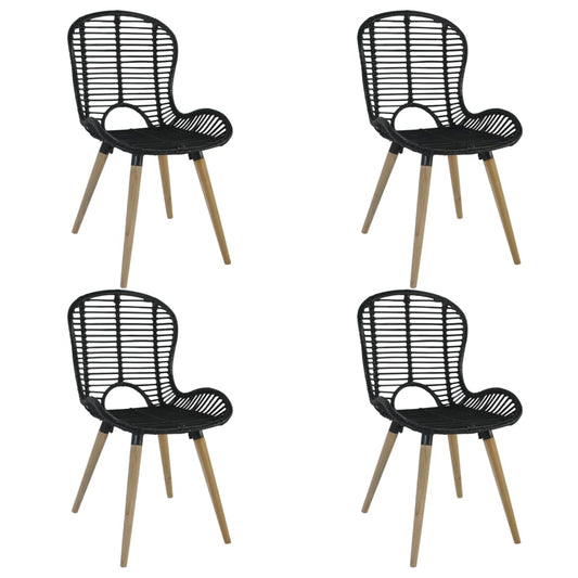 Esszimmerstühle 4er Set - Naturrattan Gartenstühle