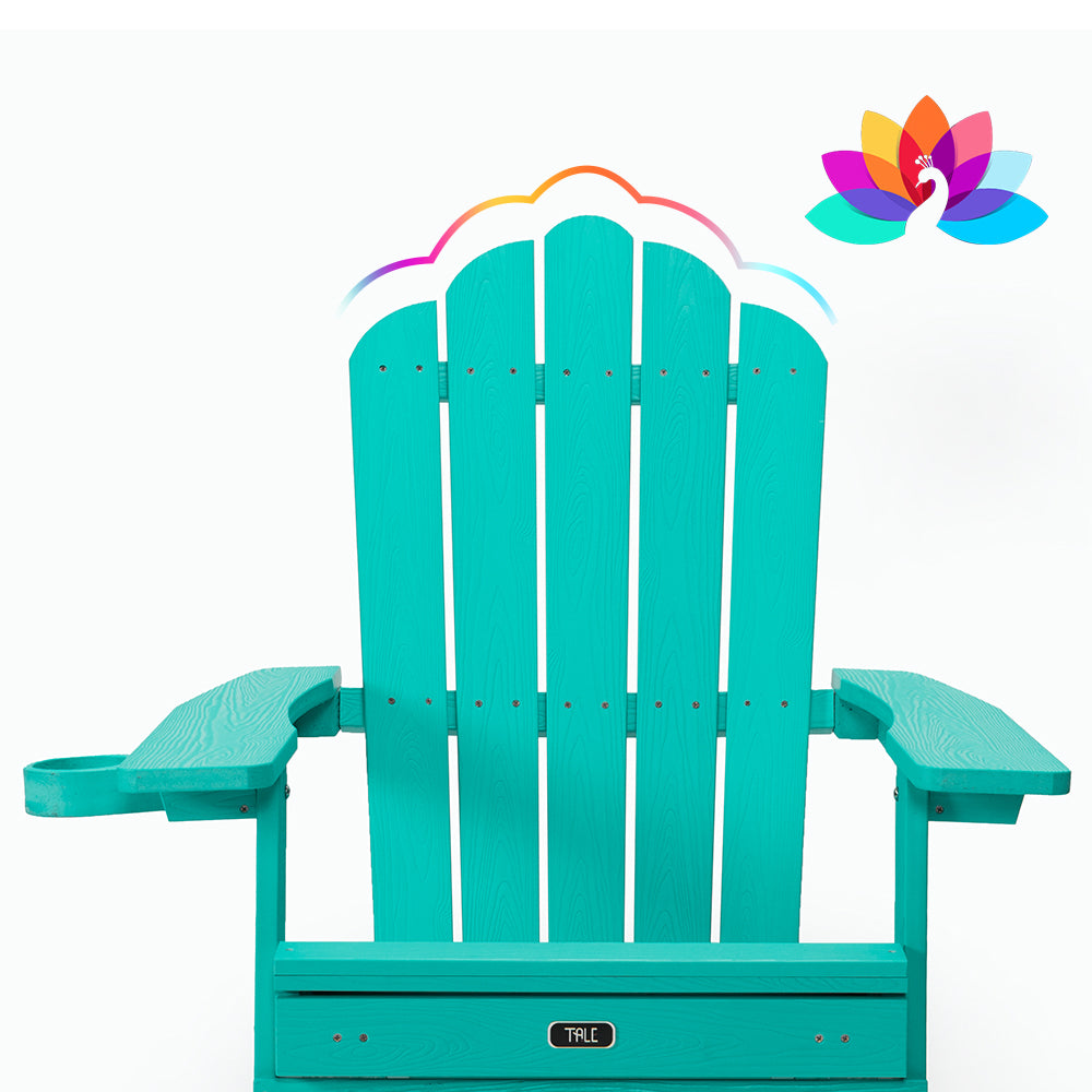 TALE Klappbarer Adirondack-Stuhl mit ausziehbarem Ottomanen und Becherhalter