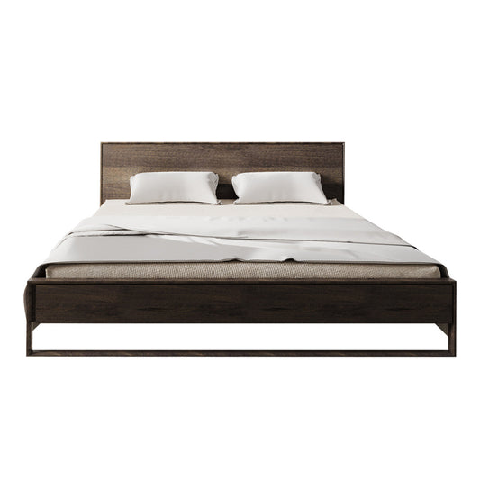 Arona Massivholz Eichen Bett 140-180cm | Räuchereiche