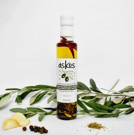 ASKOS - Olivenöl mit Thymian, Chili, Pfeffer & Knoblauch 250ml
