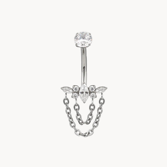 Bauchnabel Titan Bananabell Marquise-Cluster mit Ketten