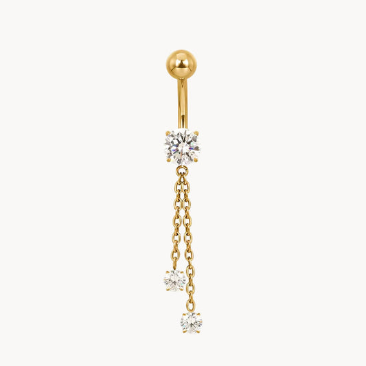 Bauchnabel Titan Bananabell Kette mit 2 Kristalle