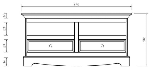 Bologna Elegante Massivholz Kiefer Kommode TV-Schrank | Farbe weiß