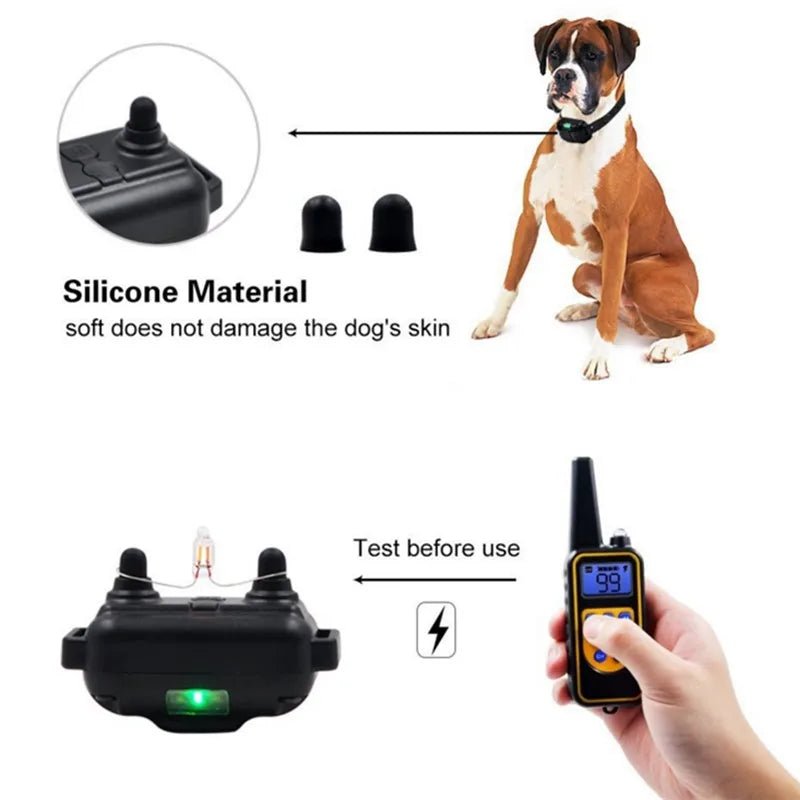 Wasserdichtes Hunde-Trainingshalsband mit Fernbedienung