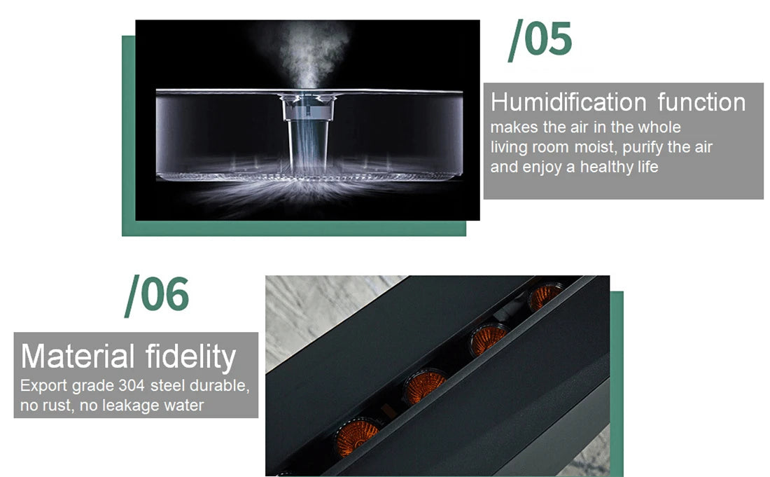3D Wasserdampf Kamin, 5 Jahre Garantie, LED, Smart, Elektrisch