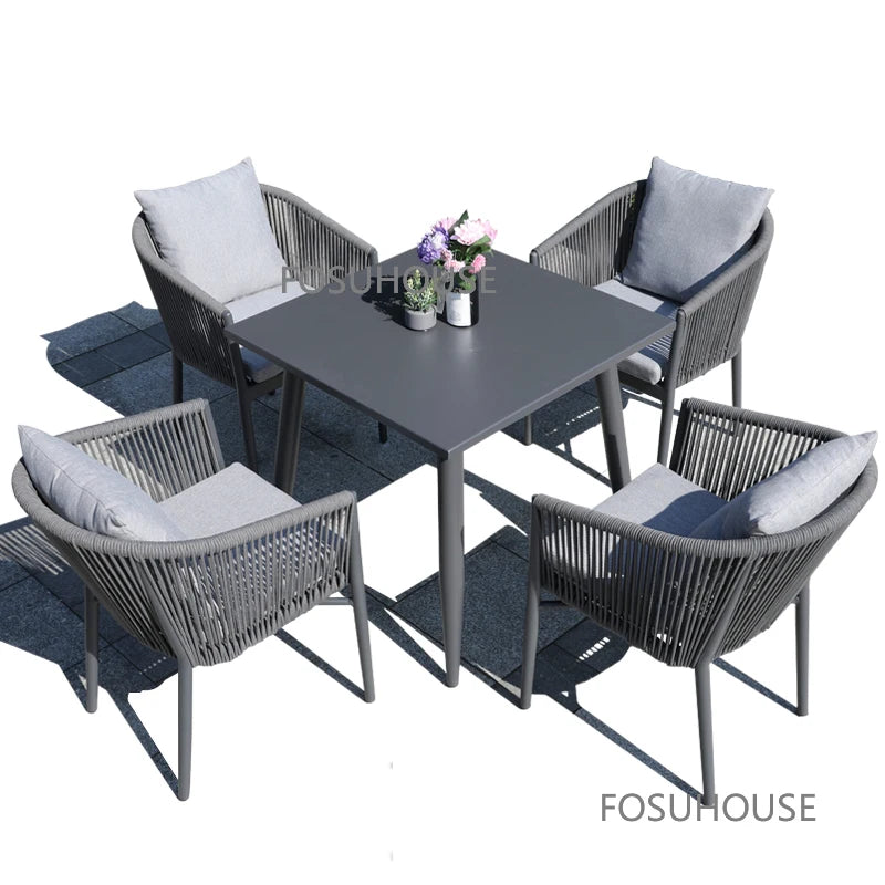 Nordischer Rattan Outdoor Stuhl Set