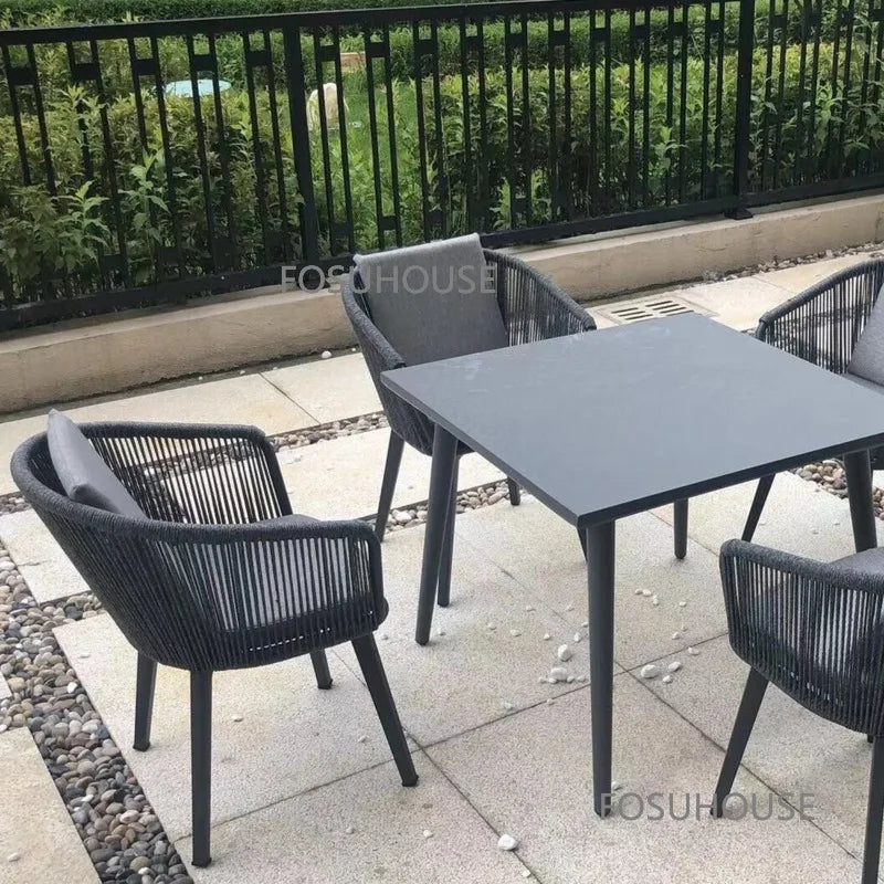 Nordischer Rattan Outdoor Stuhl Set