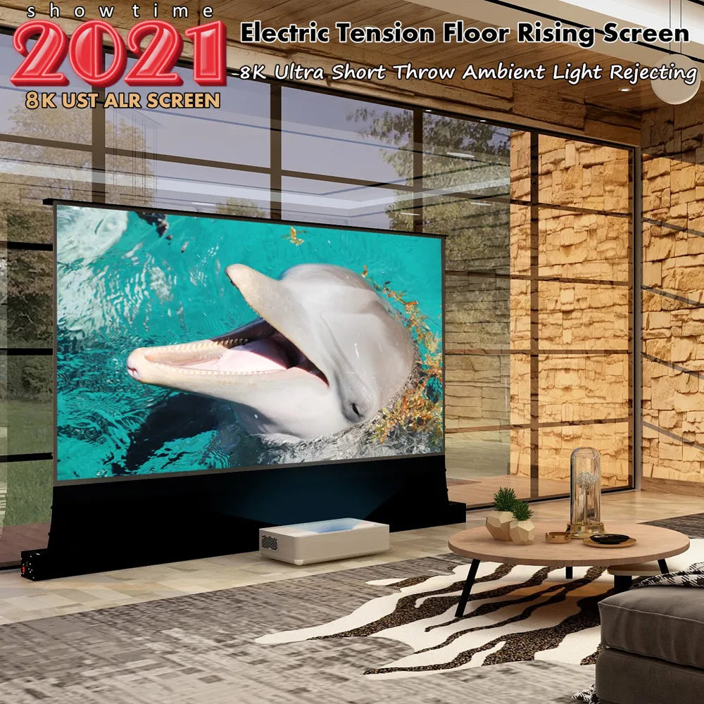 FR2HUST 169 8K UST ALR Elektrische Bodenleinwand
