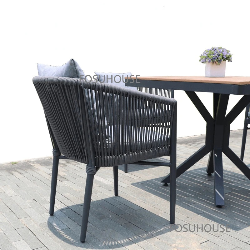 Nordischer Rattan Outdoor Stuhl Set