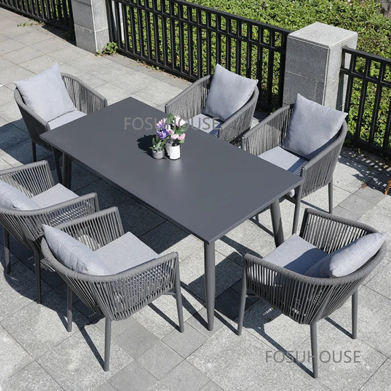 Nordischer Rattan Outdoor Stuhl Set