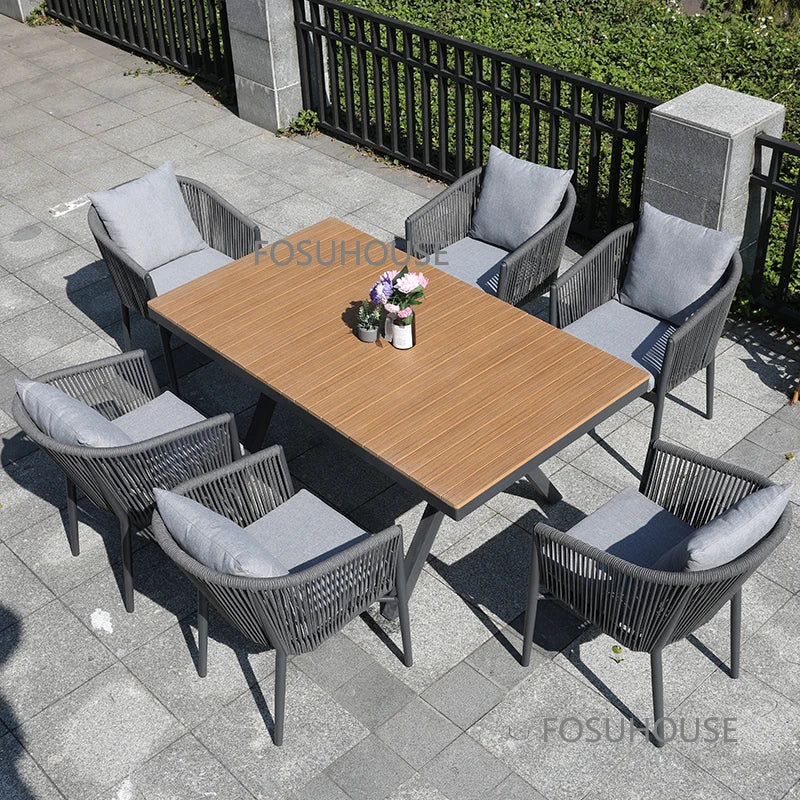 Nordischer Rattan Outdoor Stuhl Set