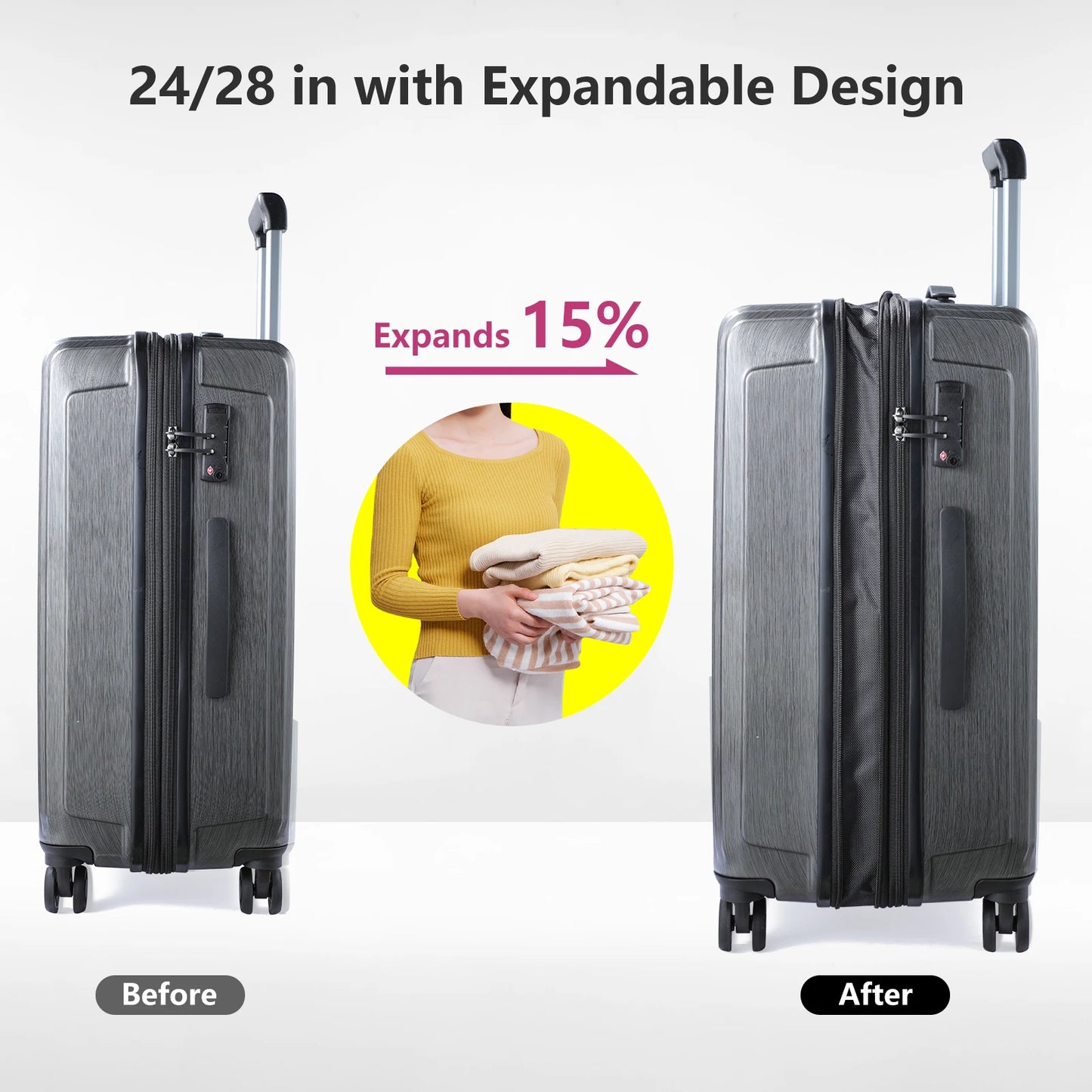 Luxuriöses 3-teiliges Kofferset mit Laptopfach