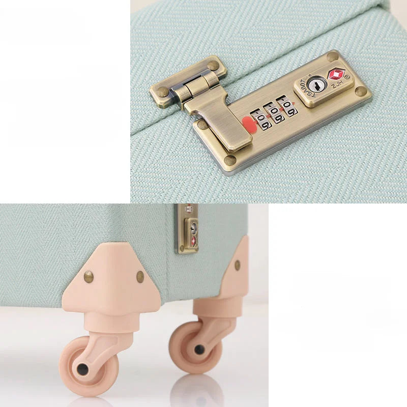 Retro Reisekoffer Set Studentenkoffer Fashion Trolley Tasche