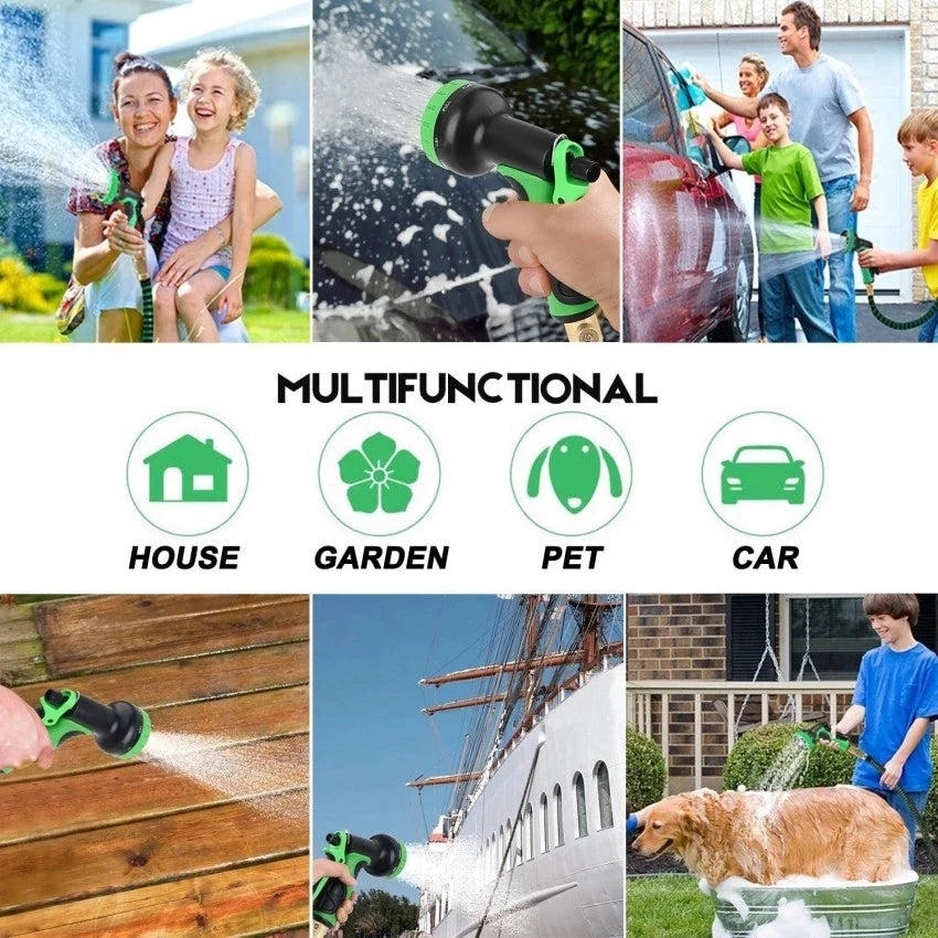 Garten Wasserschlauch Expandierbar Metallanschluss Hochdruck PVC Schlauch für Gartenbewässerung Autowäsche