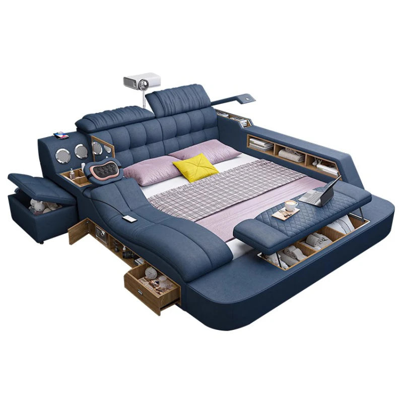 Luxus Doppelbett Nordische König Aesthetische Multifunktions Smart Modern Doppelbettgestell
