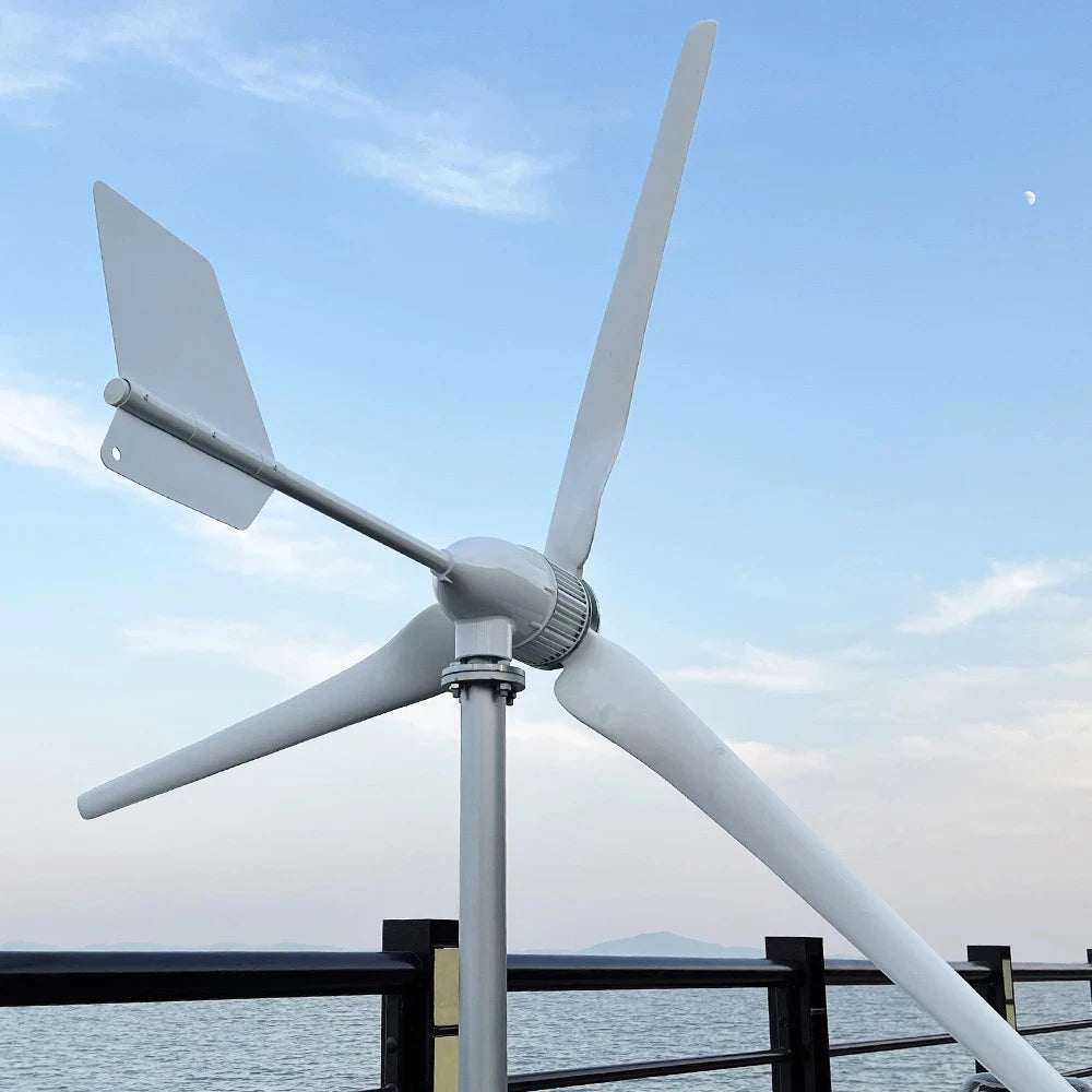 6000W 24V 48V Freie Energie Off Grid System Horizontal Home Wind Turbinen Windgenerator Leistung Windmühl Mit MPPT Controllerl
