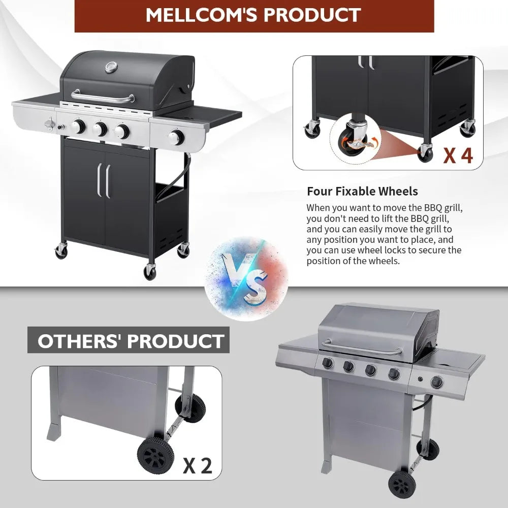 MELLCOM 3 Brenner BBQ Propan Gas Grill