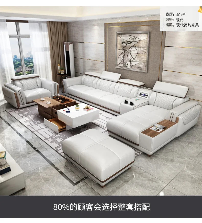Modernes Italienisches Ledersofaset
