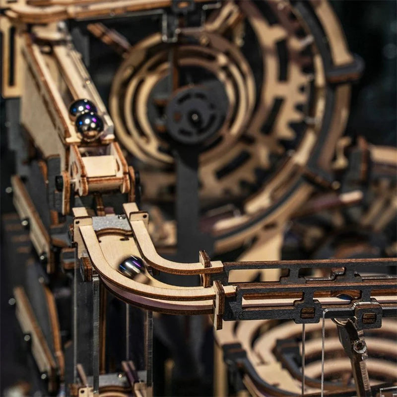 Robotime Rokr Kugelbahn Set 3D Holzpuzzle DIY Modellbausatz Geschenk für Teenager Erwachsene