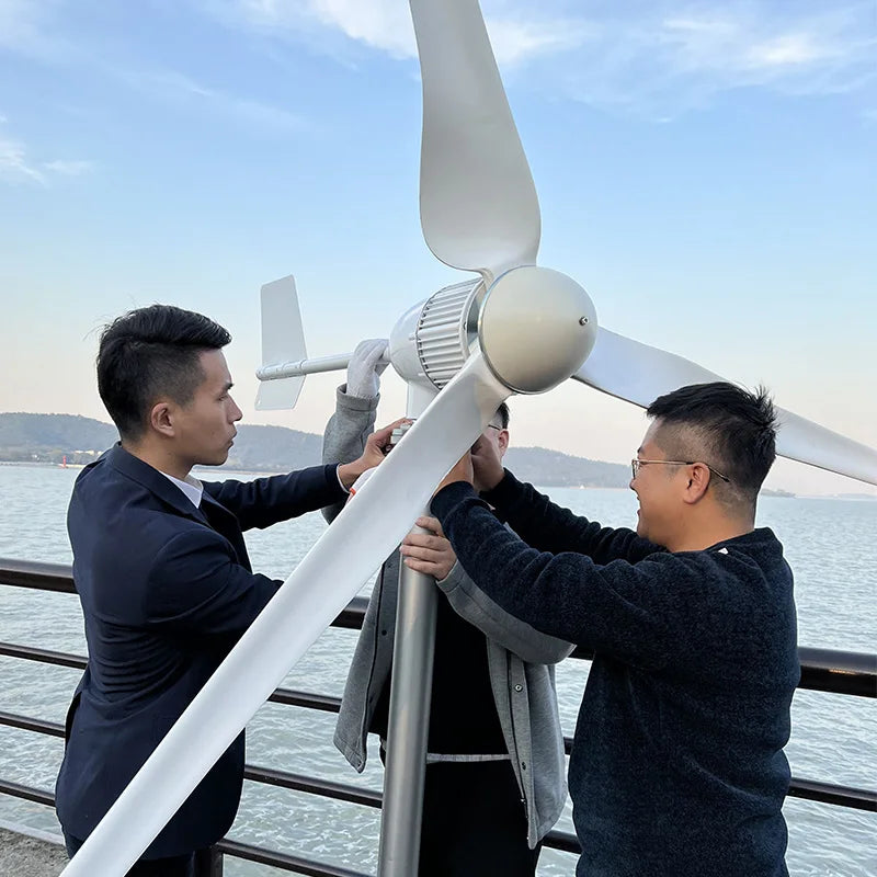 6000W 24V 48V Freie Energie Off Grid System Horizontal Home Wind Turbinen Windgenerator Leistung Windmühl Mit MPPT Controllerl