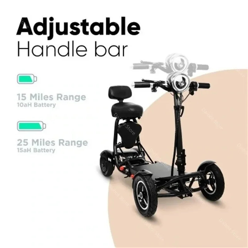 Faltbarer 4-Rad Mobilitätsroller mit Kindersitz
