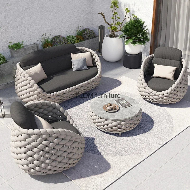 Rattan Garten-Set für Villa Balkon Terrasse