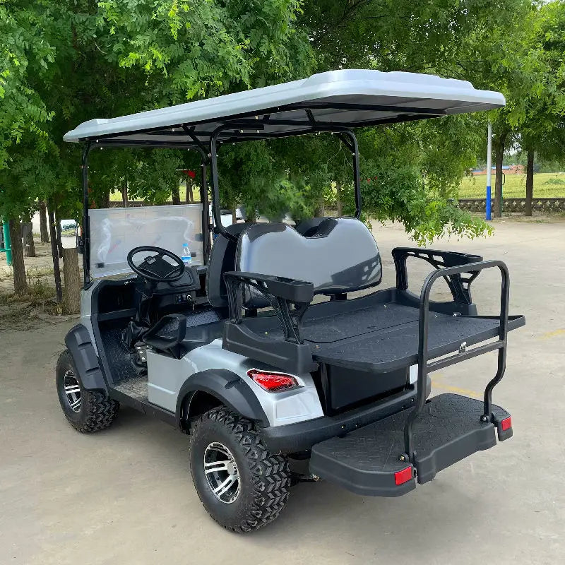 Neu 72V 4-Sitzer Offroad Solar Elektro Golfwagen mit Kurzem Container Club Car Outdoor Erwachsenen Freizeitfahrzeug