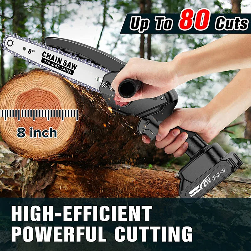 SEESII 8 Zoll Brushless Kettensäge Mit Akku 1500W Tragbare Akku-Kettensäge Garten Ast Baum Beschneiden Elektrowerkzeuge