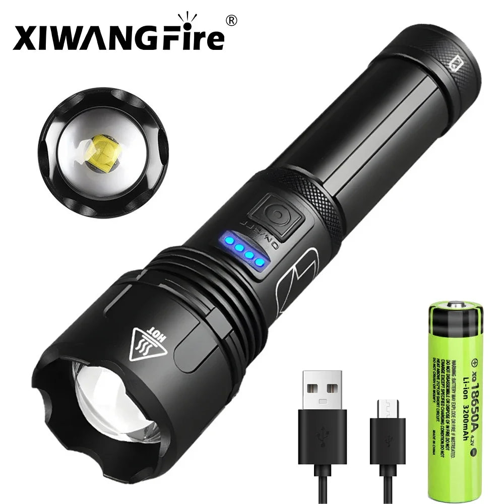 XHP70 LED Taschenlampe USB Wiederaufladbar 18650 Batterie