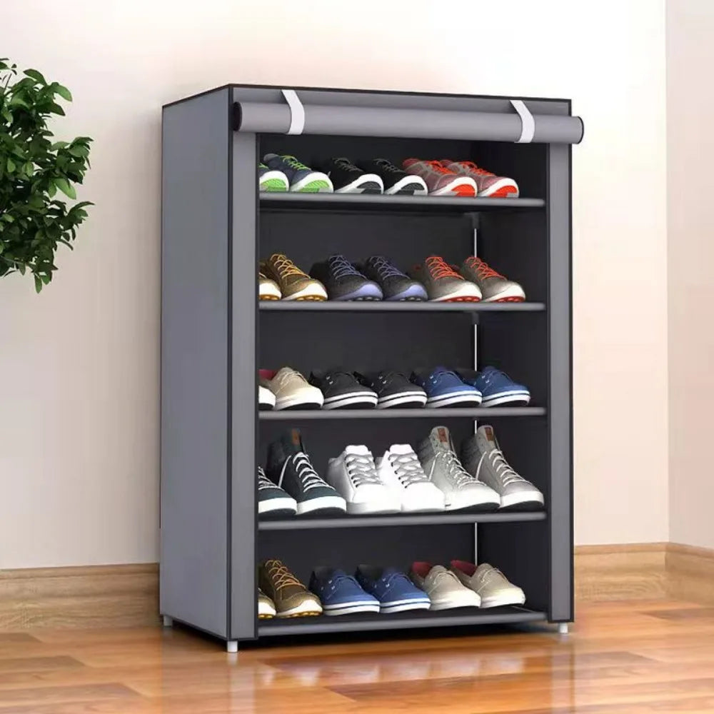 Schuhablage Organizer Staubdichtes Schuhschrank Multilayer Minimalistisches Nonwoven-Möbel Platzsparende Schränke Schuhregal