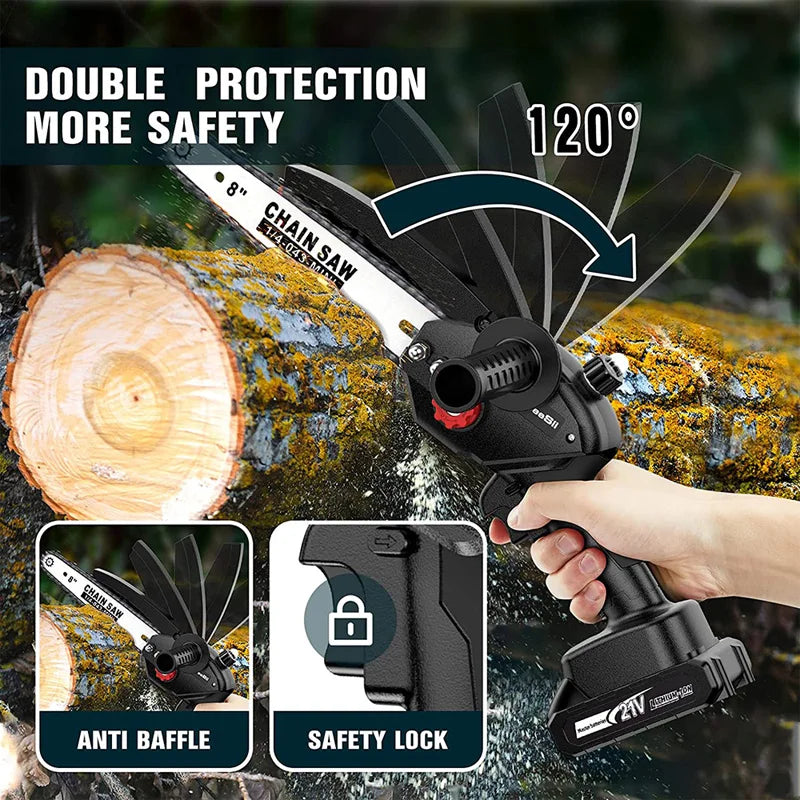 SEESII 8 Zoll Brushless Kettensäge Mit Akku 1500W Tragbare Akku-Kettensäge Garten Ast Baum Beschneiden Elektrowerkzeuge