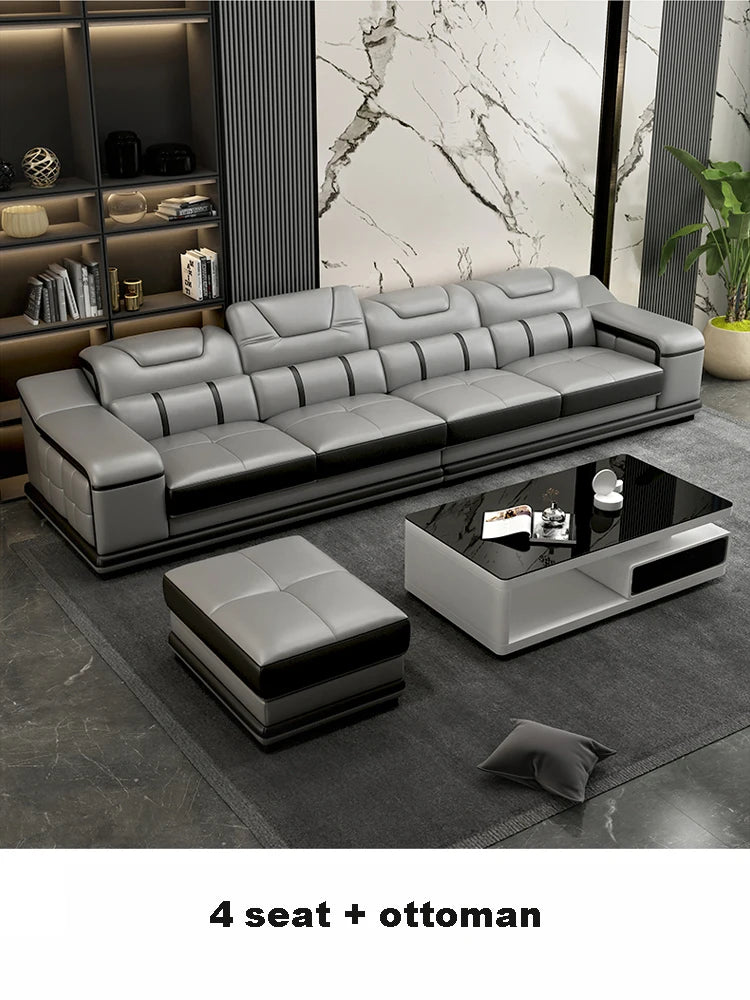 Premiumes Echtes Leder Schlafsofa
