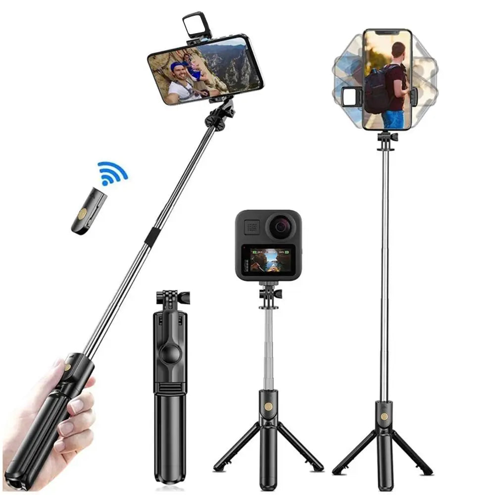 Bluetooth Selfie Stick Stativ mit Licht und Fernauslöser