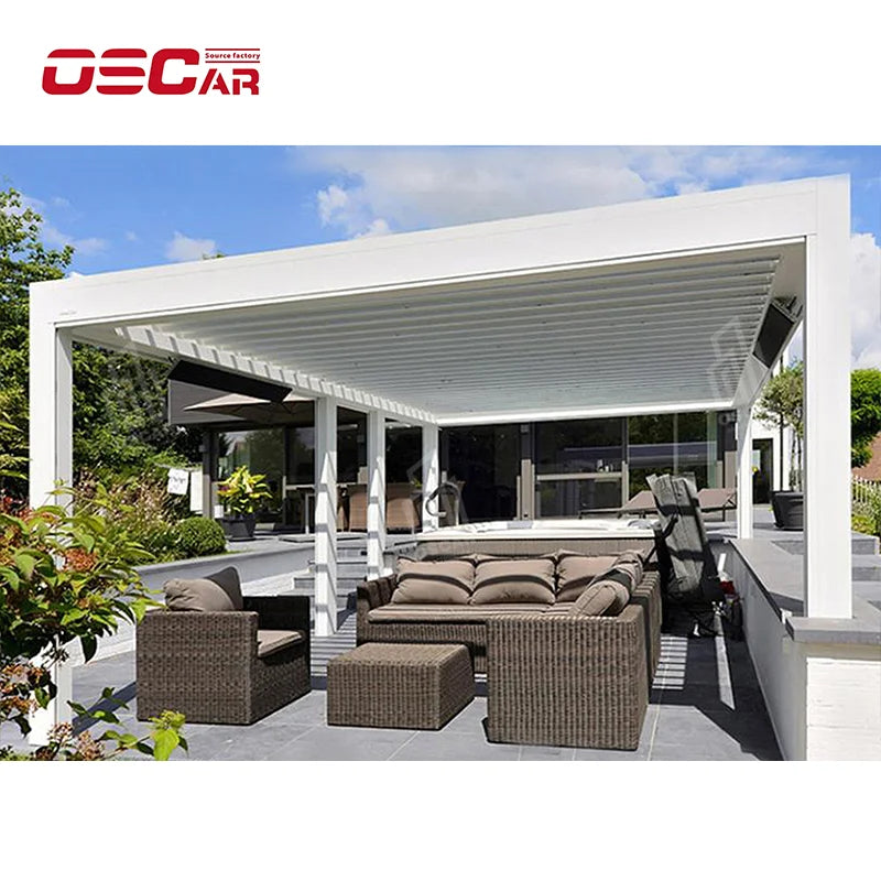 Motorisierte Aluminium Pergola mit wasserdichtem Lamellendach