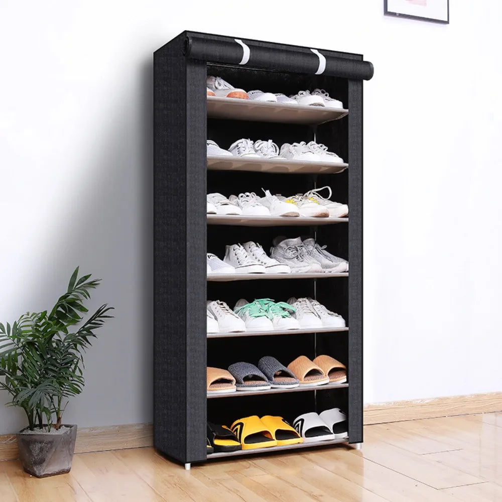 Schuhablage Organizer Staubdichtes Schuhschrank Multilayer Minimalistisches Nonwoven-Möbel Platzsparende Schränke Schuhregal
