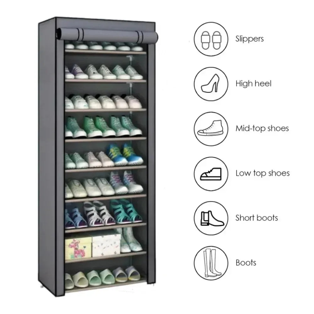 Schuhablage Organizer Staubdichtes Schuhschrank Multilayer Minimalistisches Nonwoven-Möbel Platzsparende Schränke Schuhregal