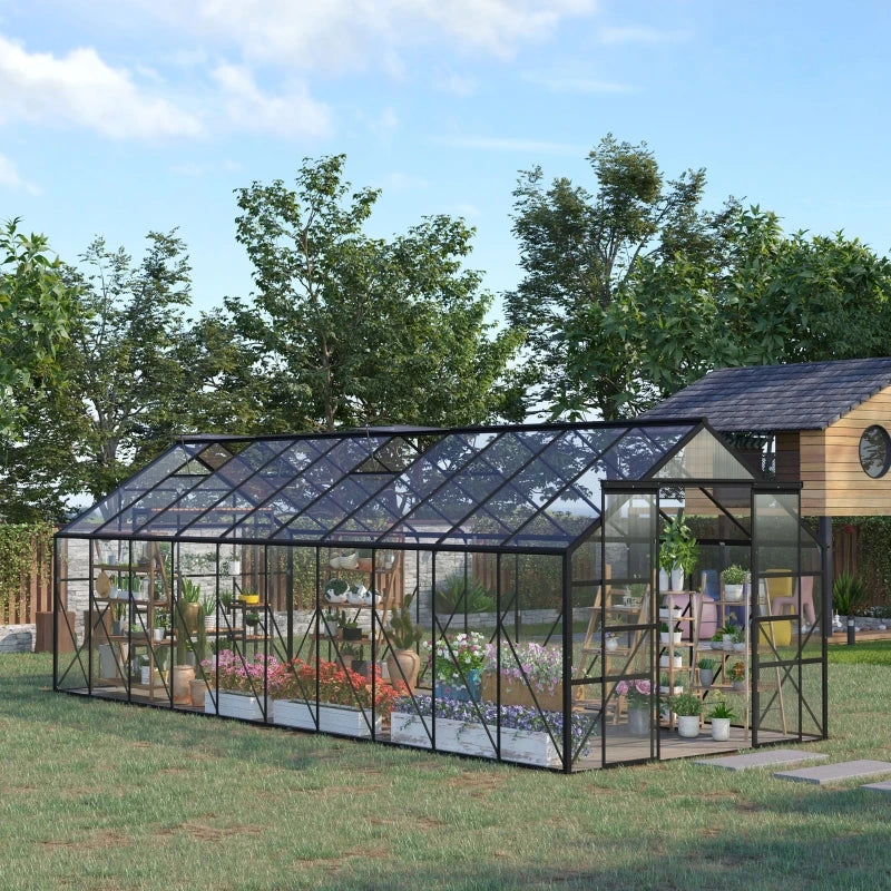 Geräumiges Aluminium Gewächshaus für Pflanzen