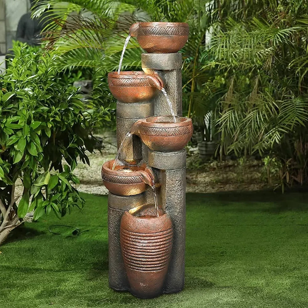 Entspannender 5-Tier Outdoor Gartenbrunnen