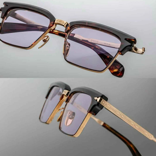 jacques marie mage ALIN vintage half rim sunglasses alloy acetate retro style