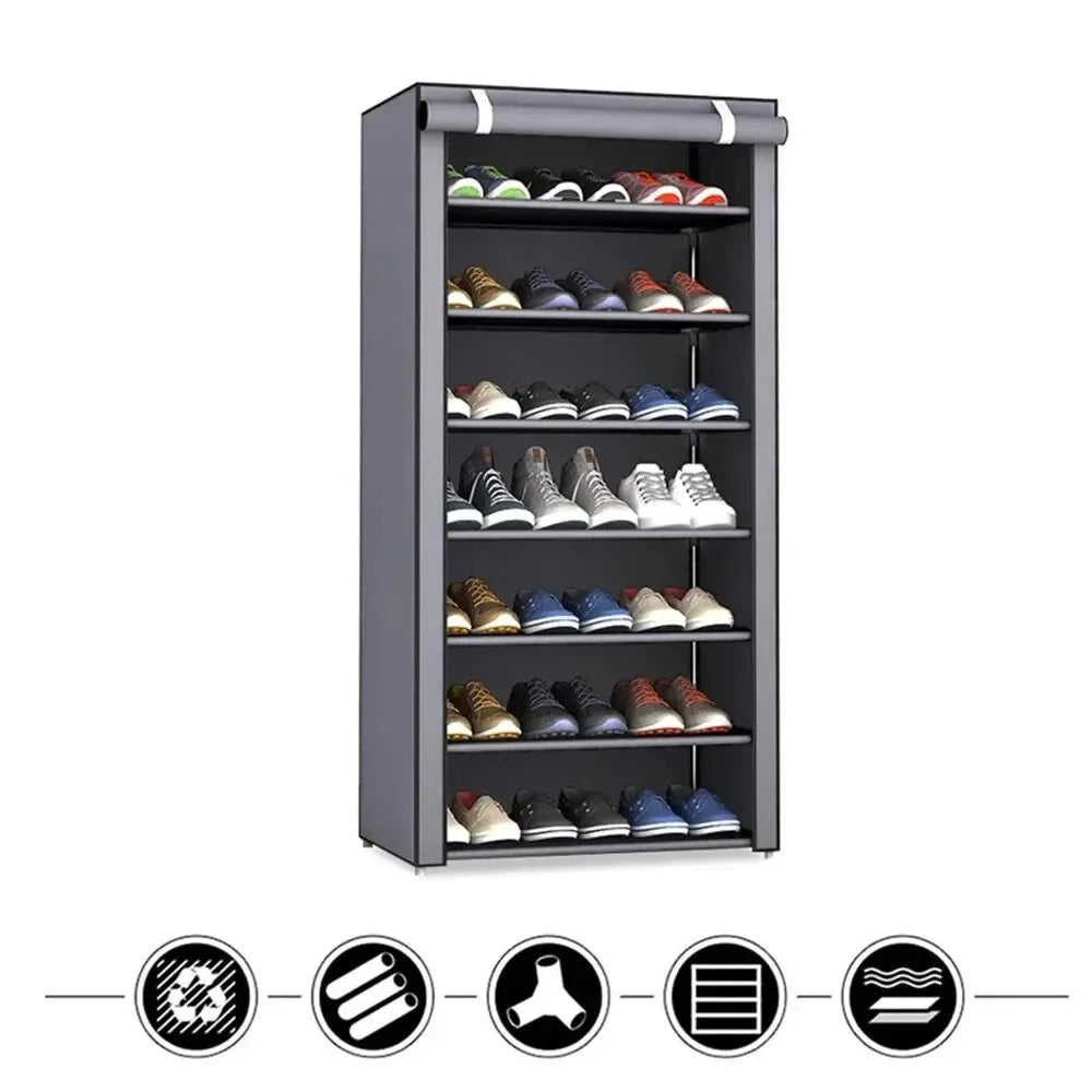 Schuhablage Organizer Staubdichtes Schuhschrank Multilayer Minimalistisches Nonwoven-Möbel Platzsparende Schränke Schuhregal