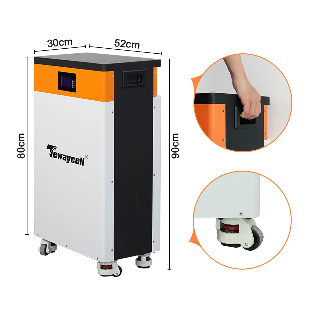 Tewaycell 48V 51.2V 300Ah 15KWh Lifepo4 Batterie Powerwall 310Ah ESS Solar Energy Storage EU