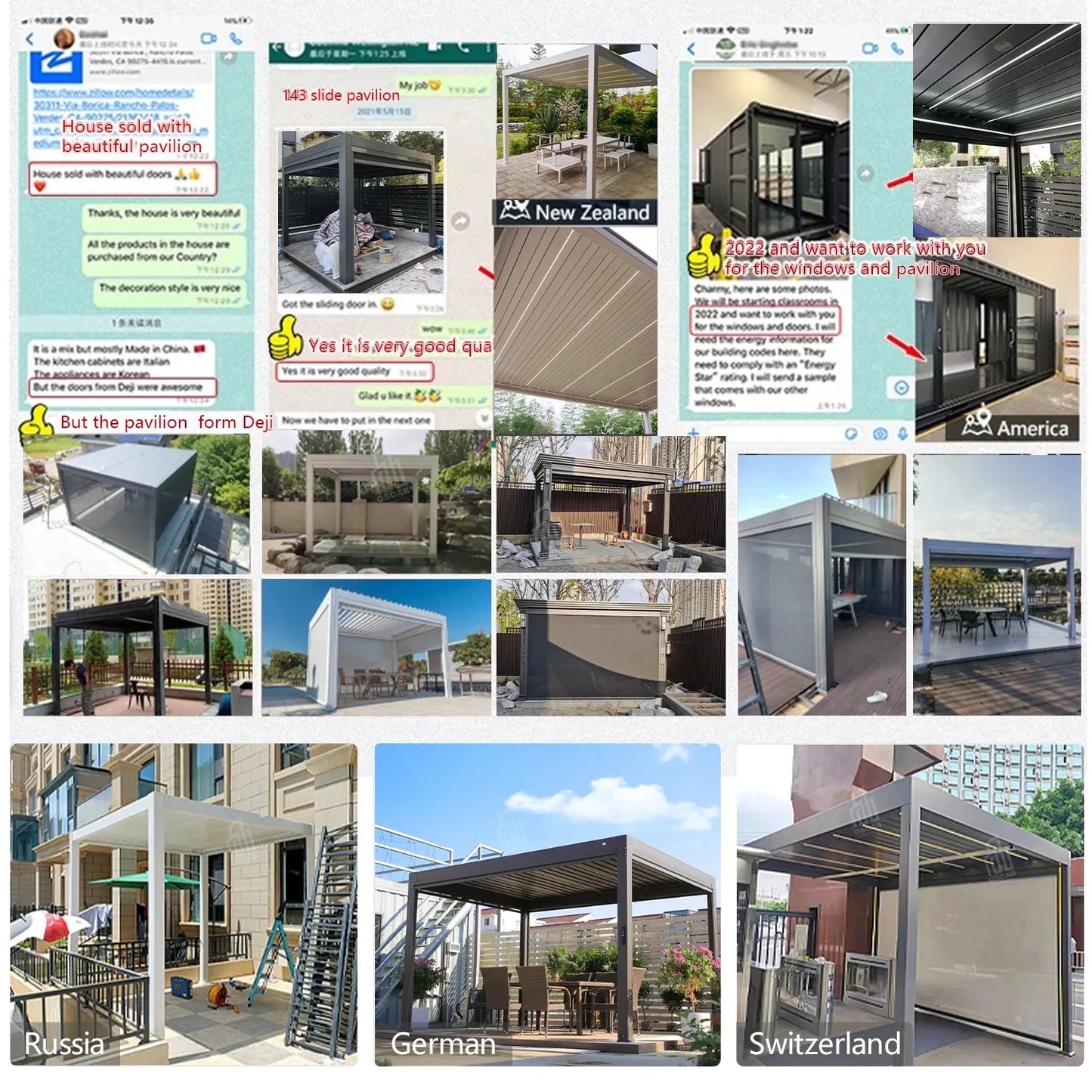 Motorisierte Aluminium Pergola mit wasserdichtem Lamellendach