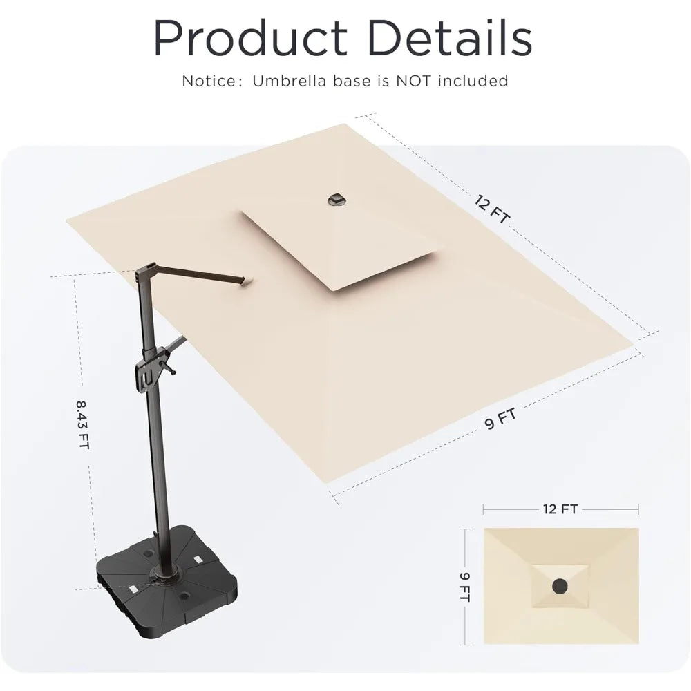 Premium Rectangular Patio Umbrella