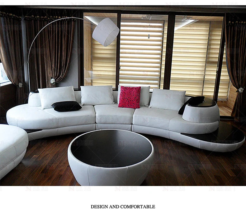 Moderne Italienische Ledercouch - Top Grain Echtleder Sofa