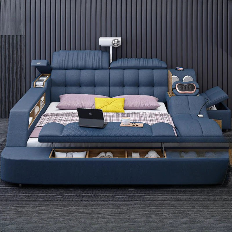 Luxus Doppelbett Nordische König Aesthetische Multifunktions Smart Modern Doppelbettgestell