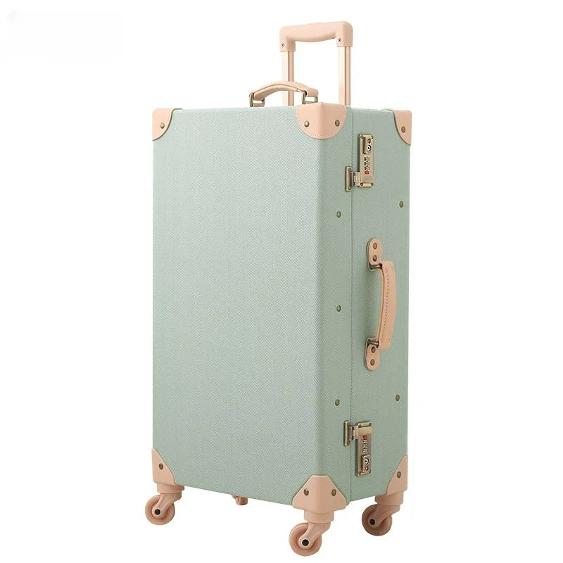 Retro Reisekoffer Set Studentenkoffer Fashion Trolley Tasche